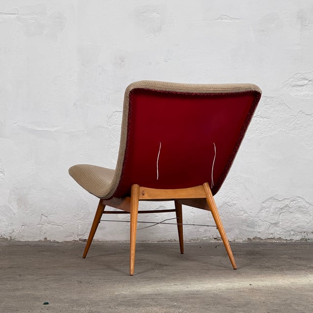 1960s Mid-Century Easy Chair attributed to Jindřich Halabala for Český Nábytek, 1950s For Sale - Image 5 of 11