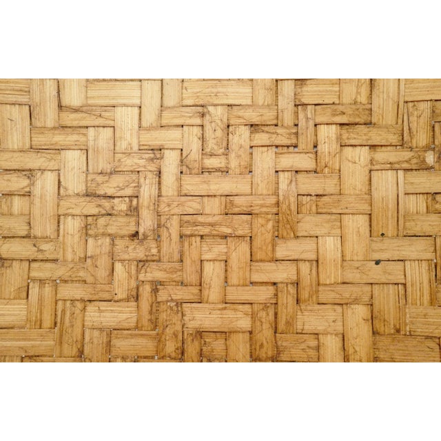 Early 21st Century Vintage Javanese Boho Bamboo Round Basket Large For Sale - Image 5 of 8