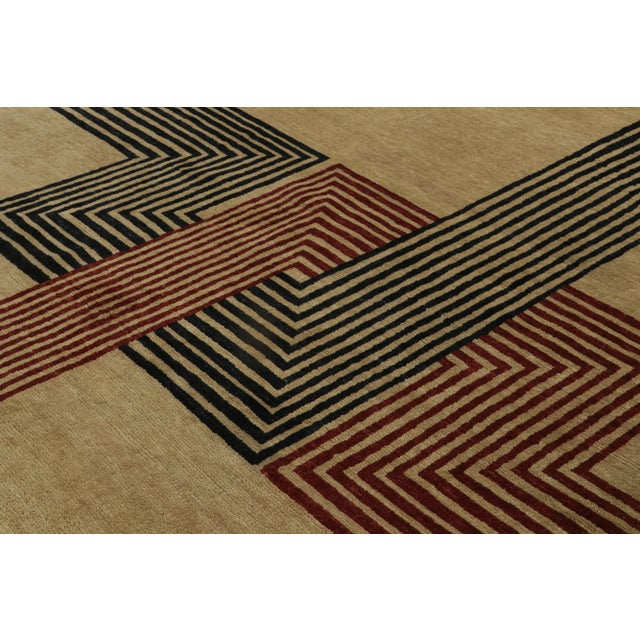 Rug & Kilim’s Modern French Art Deco Style Rug With Rectilinear Geometric Pattern For Sale In New York - Image 6 of 7