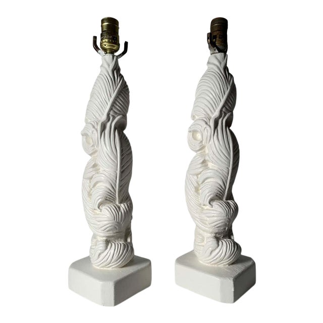 Vintage Plaster Table Lamps in style of Serge Roche - A Pair For Sale