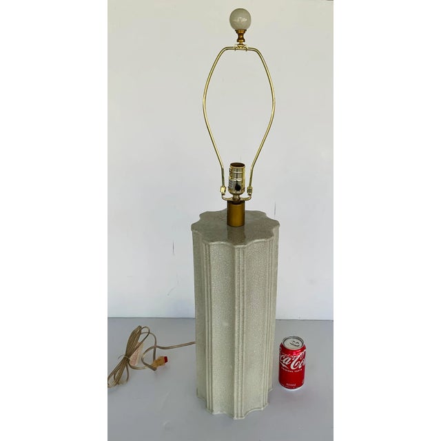 Modern Currey and Company. Modern Fluted Off-White Glaze Porcelain Table Lamp For Sale - Image 3 of 5