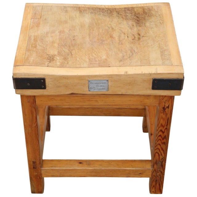 1950s Vintage Butchers Block Worktable, 1950s For Sale - Image 5 of 9