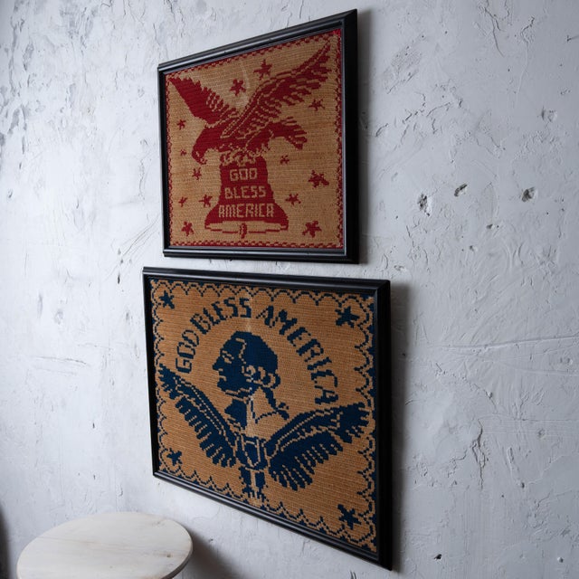 1920s "God Bless America" Patriotic Embroideries, c.1920 For Sale - Image 5 of 12