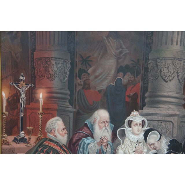 Set of 2 Vintage Elizabethan 16th Century Court Scene Framed Prints 41" For Sale - Image 6 of 12