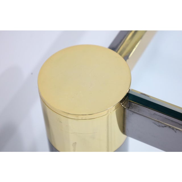 Black Signed Karl Springer Gunmetal and Brass Cocktail Table, 1970s For Sale - Image 8 of 10