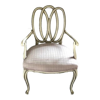 Mid Century French Style Ribbon Back Arm Chair For Sale
