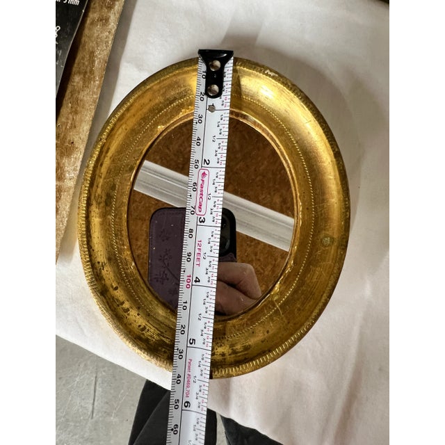 English Mid Century Oval Florentine Mirror For Sale - Image 3 of 6