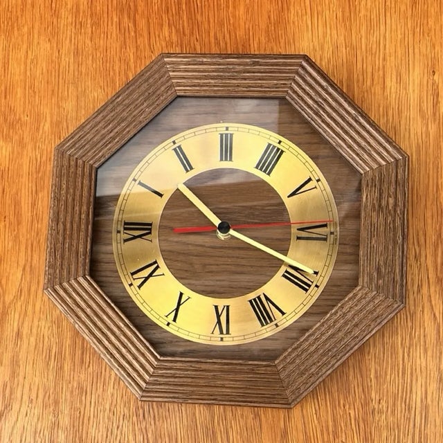 1980s Ebg Wooden Wall Clock, Germany 1980s For Sale - Image 5 of 12