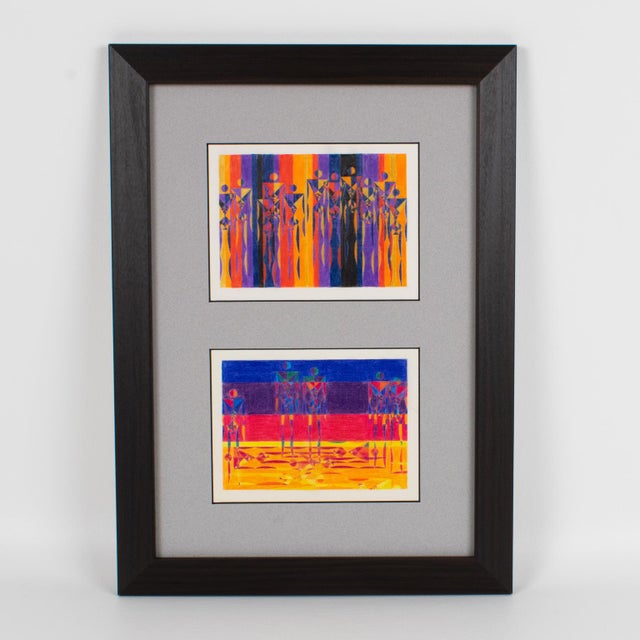 These exceptional original drawings, painted with colored pencil on translucent tracing paper, were designed by a French...