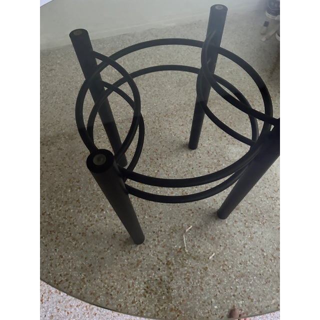 Black Relocation Super Sale! Classic 1980s Tubular Metal and Tinted Glass Table For Sale - Image 8 of 10