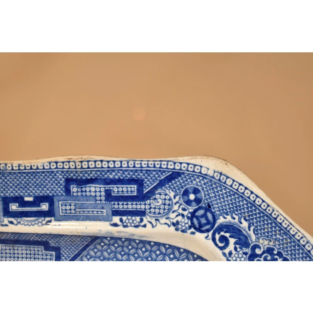 Blue 19th Century Blue Willow Platter For Sale - Image 8 of 10