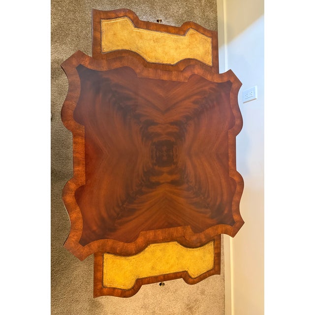 1990s Maitland-Smith Regency Style Mahogany Tiered Accent Table With Leather Pull-Out Slides For Sale In San Francisco - Image 6 of 7