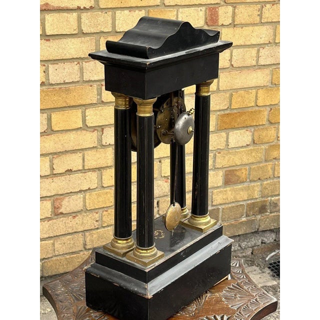 French Boulle Clock with Chines on a Bell For Sale - Image 6 of 13