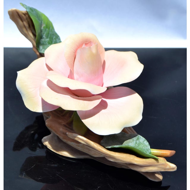 Figurative 1950 American Express Rose Sculpture Edward Marshall Boehm Fine Bone China Handmade For Sale - Image 3 of 14