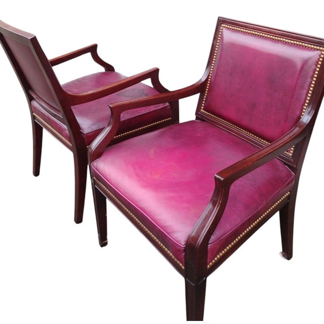 Traditional 1980s Pair of Leather Armchairs by Hancock and Moore For Sale - Image 3 of 12