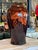 Rustic Glazed Ceramic Brown and Orange Leaf Motif Large Vase For Sale - Image 3 of 8