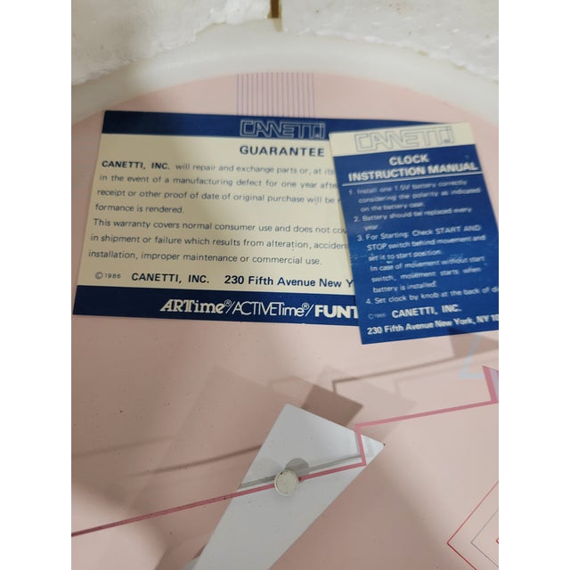 1980s Postmodern Wall Clock by Niclo For Sale - Image 11 of 11