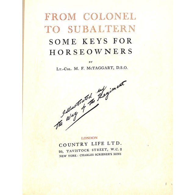 "From Colonel to Subaltern" 1928 Lt. Col. M. F. Mc Taggart For Sale - Image 4 of 6