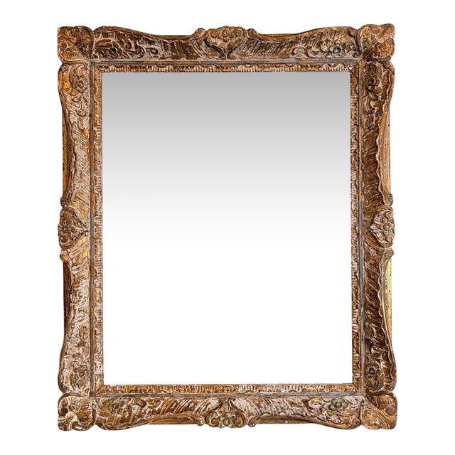 19th Century French Louis Philippe Giltwood Mirror With Original Mercury Glass For Sale