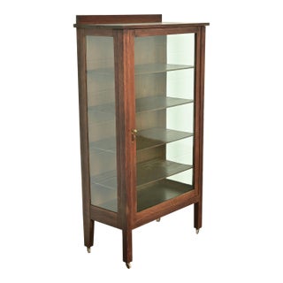 Limbert Style Antique Mission Oak Arts & Crafts Bookcase or China Cabinet, Circa 1910 For Sale