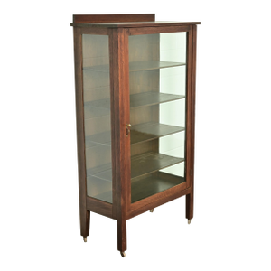 Limbert Style Antique Mission Oak Arts & Crafts Bookcase or China Cabinet, Circa 1910