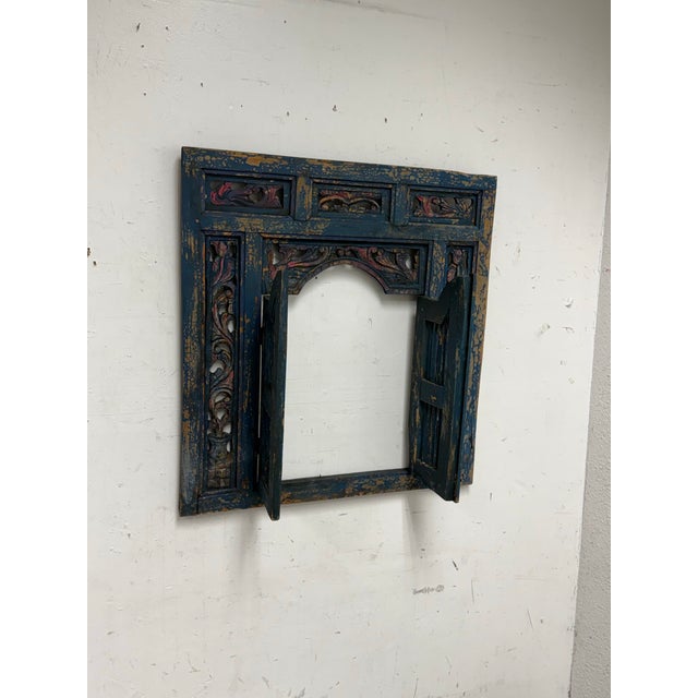 Indonesian Carved Wood Window Wall Decor For Sale - Image 4 of 12