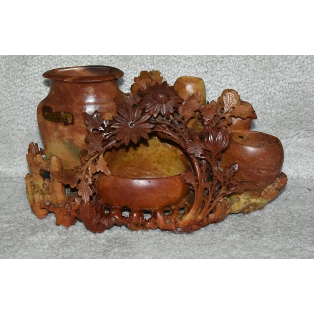 Vintage Asian Carved Soapstone Decorative Piece For Sale - Image 12 of 12