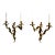 Antique French 19th Century Louis XV Gilt Bronze Two Light Wall Sconces - a Pair For Sale