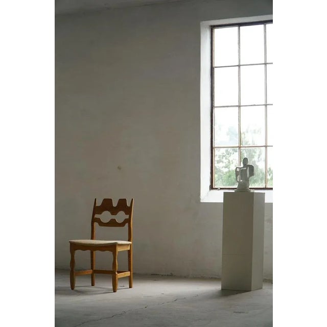 Mid-Century Modern Chairs in Oak & Hessian attributed to Henning Kjærnulf, 1950s, Set of 6 For Sale - Image 6 of 18