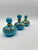 Turquoise Blue Opaline Bottles with Painted Golden Flowers Decoration, 1890s, Set of 3 For Sale - Image 5 of 11