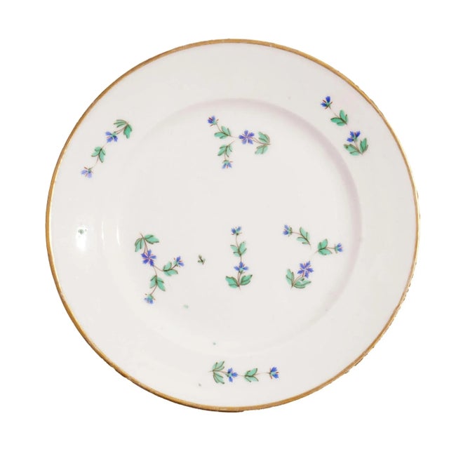 Set of Five Bourbon Sprig Paris Porcelain Tea Plates by Charles Field Haviland, C. 1790 For Sale - Image 16 of 18