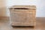 Wood Early 20th Century English Wicker Laundry Basket on Wheels with Stenciled Labeli For Sale - Image 7 of 8