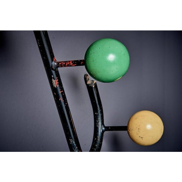 Coat Hanger with Multicolored Wooden Knobs by Roger Feraud for GEO, France, 1950s For Sale - Image 10 of 11