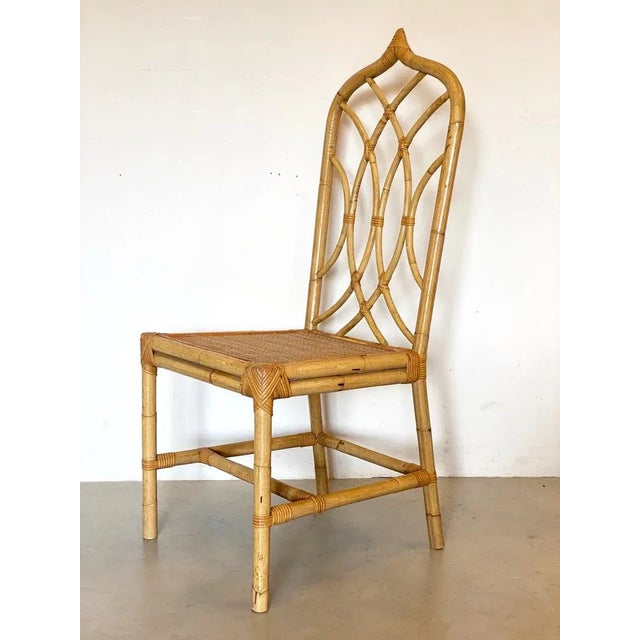 Wicker and Bamboo Chair, 1970s For Sale - Image 10 of 14