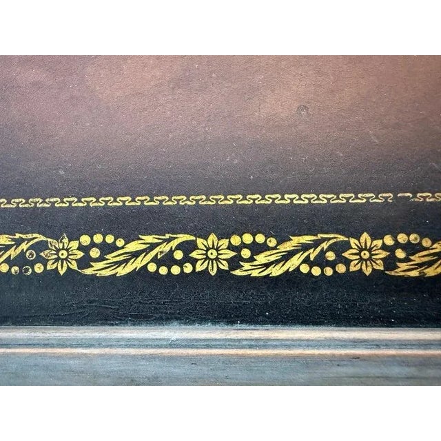 Pair of Distressed English Chippendale End Tables, Leather Tops, 1930s For Sale - Image 10 of 12