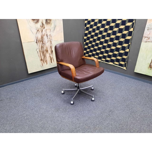 Leather Office Chair by Bernd Münzebrock for Walter Knoll, 1970s For Sale - Image 4 of 11