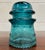 Vintage Hemingray 16 Aqua Teal Glass Insulator For Sale - Image 4 of 8