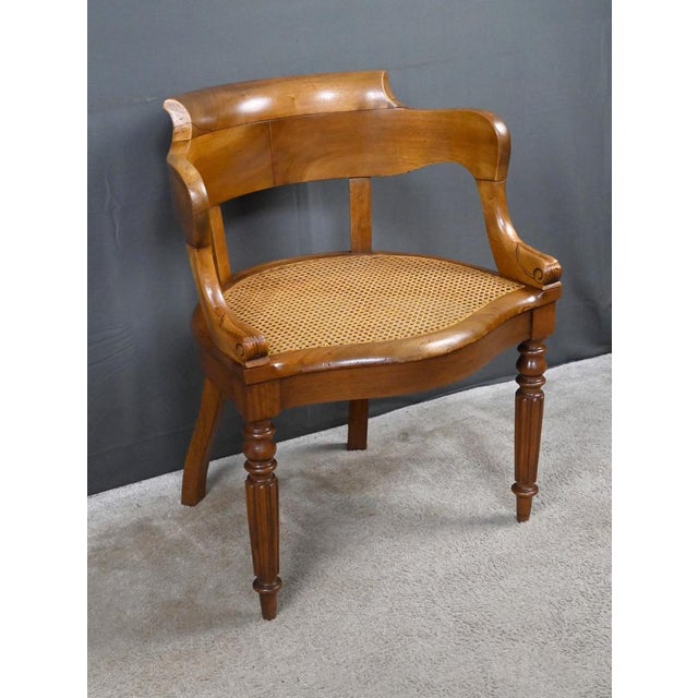 Louis Philippe Walnut Office Chair, Early 19th Century For Sale - Image 3 of 16