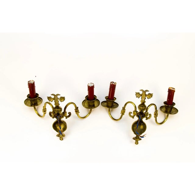 Vintage Dutch 2-Light Brass Sconces, 1930s, Set of 2 For Sale - Image 17 of 18