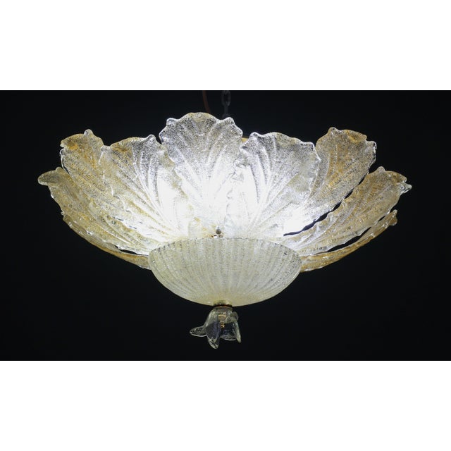 1970s Abu Dhabi, Murano Glass Gold Flush Mount For Sale - Image 4 of 11