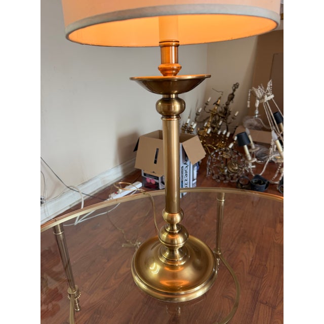 Early 21st Century Candlestick Table Lamp With an Antique Finish For Sale - Image 5 of 6