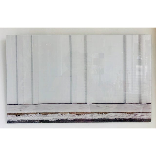 Dove Gray Contemporary Urban Storefront Plexi Mounted Photograph For Sale - Image 8 of 13