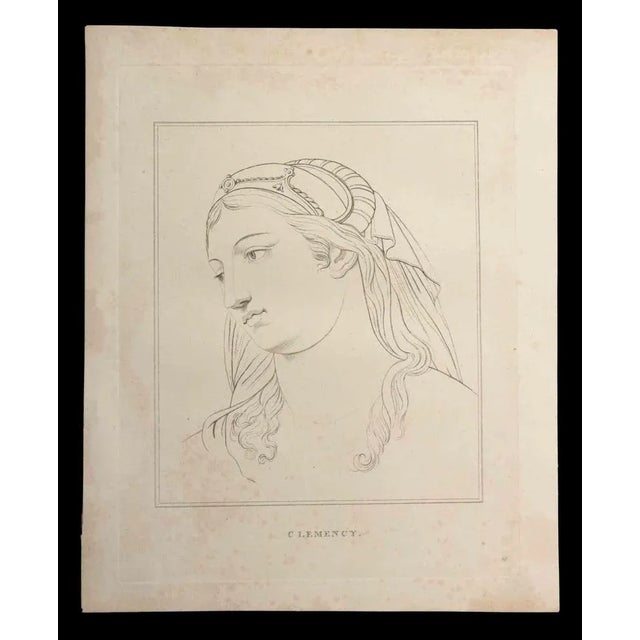 Clemency is an original etching artwork realized by Thomas Holloway for Johann Caspar Lavater's "Essays on Physiognomy,...