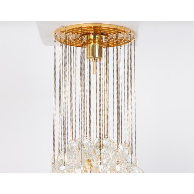 1970s Delicate Gilt Brass Crystal Chandelier by Palwa, 1970s For Sale - Image 5 of 14