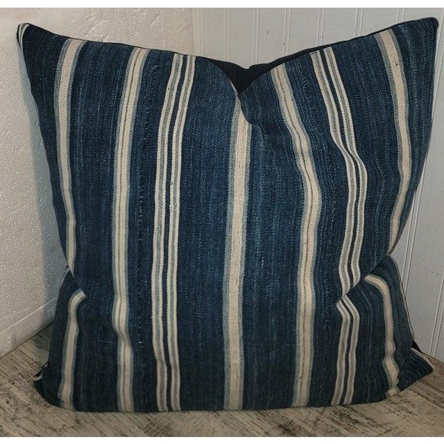 Collection of Three Striped Linen Pillows For Sale - Image 4 of 7