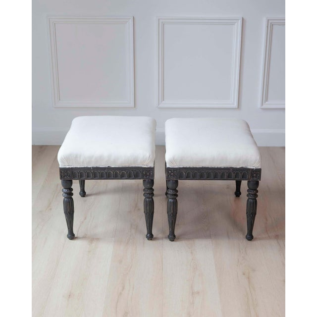 Wood Pair of Swedish Empire Stools, Early 19th Century For Sale - Image 7 of 7
