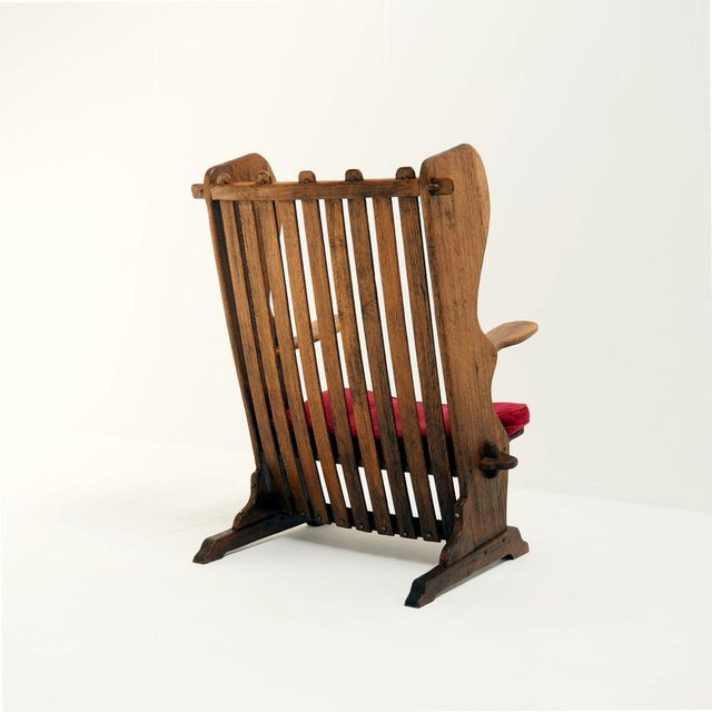 Wood Antique Dutch Arts and Crafts Oak Hall Bench, 1890s For Sale - Image 7 of 14