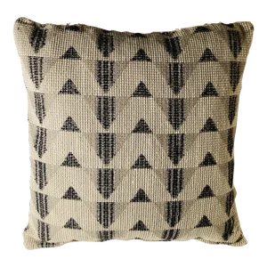 1990s Original Handmade Knit Decorative Pillow, Down Feather Insert Zipper Closure