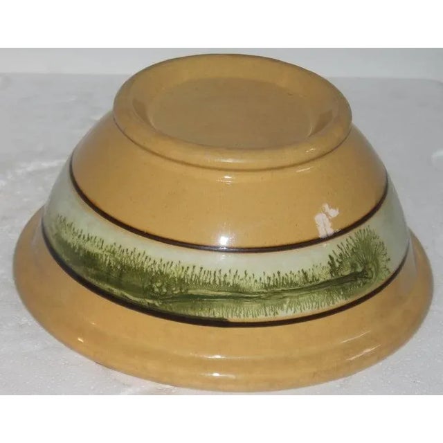 Late 19th Century 19thc Mocha Yellow Ware Seaweed Bowl For Sale - Image 5 of 6