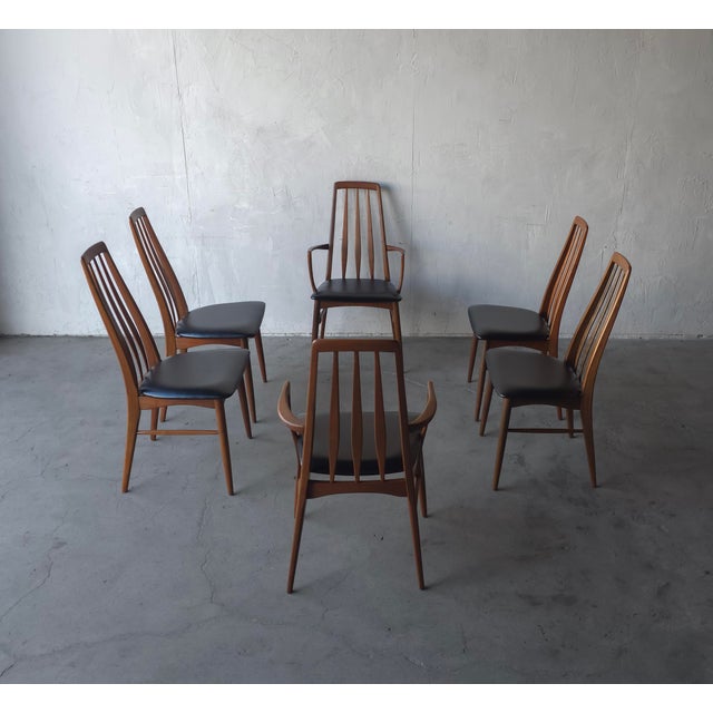 Mid-Century Modern Set of 6 Danish Eva Dining Chairs by Niels Koefoed For Sale - Image 3 of 9